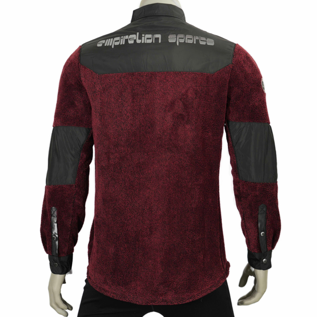 Herren Wandern Camping winddichte zottelige Fuzzy Melange Vlies Hemden