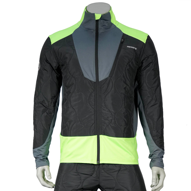 Herren Wind Proof Outdoor Quilting Farbblock Fluro -Ausfalljacke