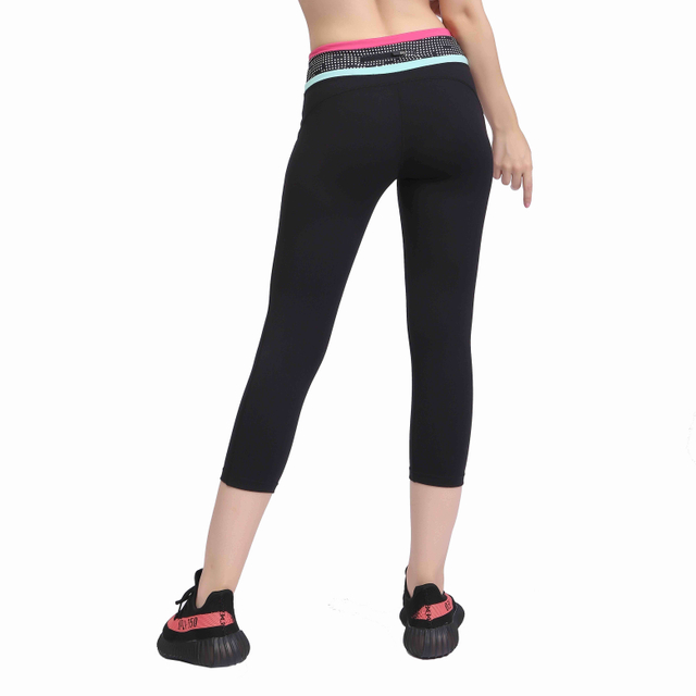 Frauen cool Touch Color Block Taille Capri eng
