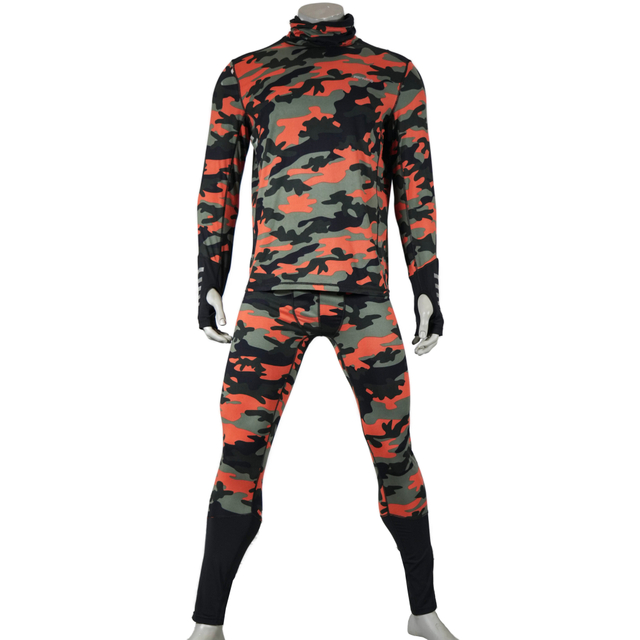 Herren Camouflage Print Baselayer Hochkragen -Trikotset Set