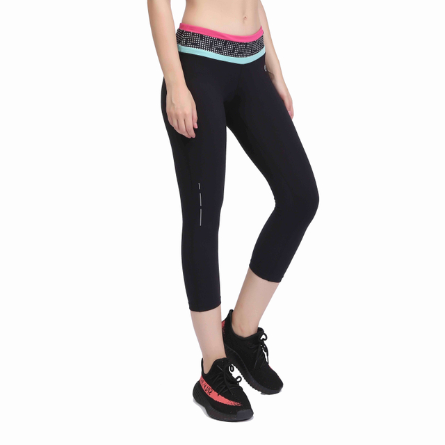Frauen cool Touch Color Block Taille Capri eng