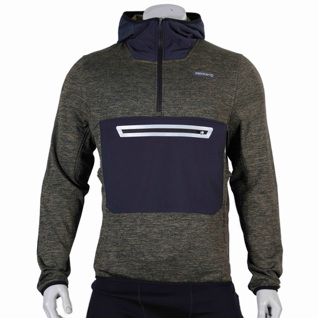 Trekking mit mittlerem Gewicht mit halb Reißverschluss Patch Pocket Hoodie